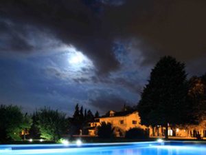 Night view of the pool
